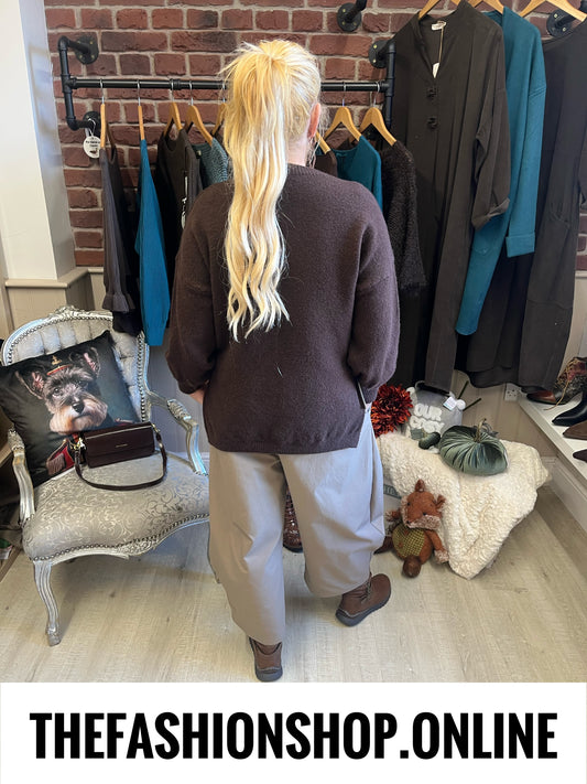Lauren brown wool mix jumper 10-16