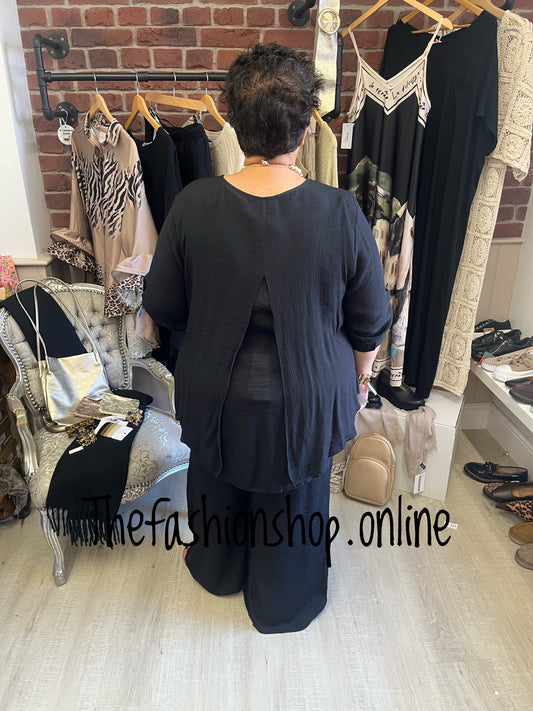 Yasmin black floaty co-ord 14-20