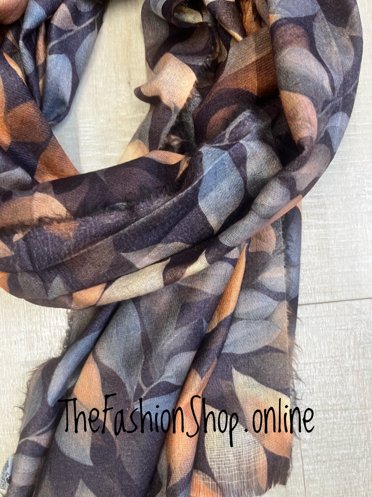 Brown autumn leaves scarf
