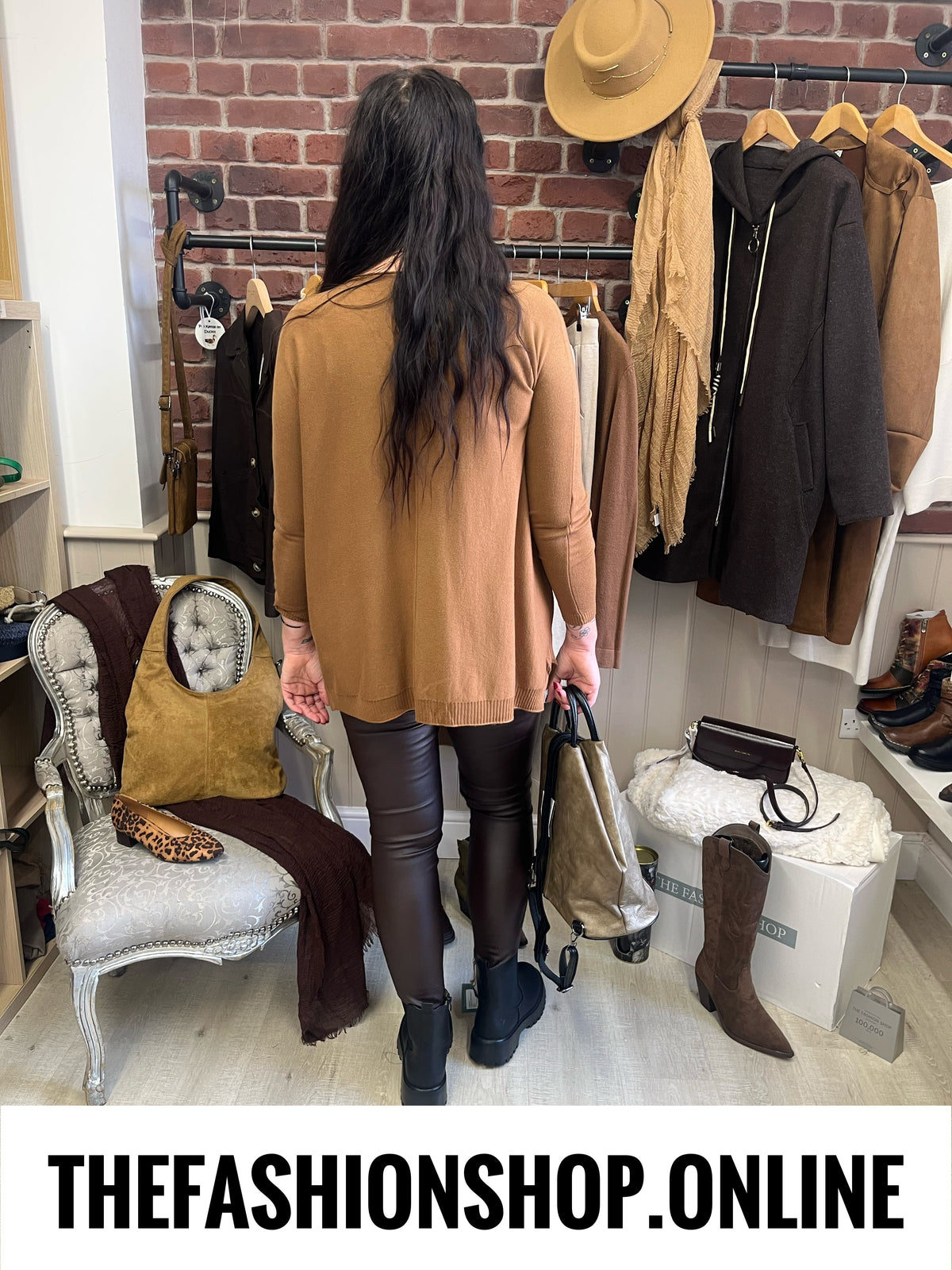 Ellie camel fine knit pocket jumper 14-22
