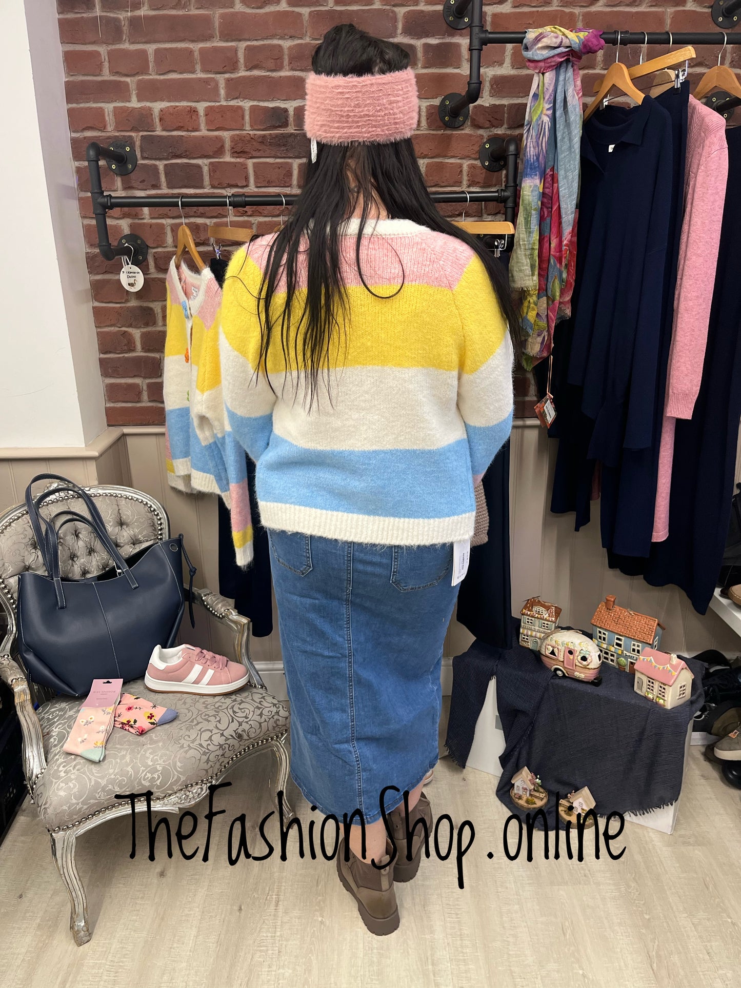 Hayley wool mix striped cardigan 8-14