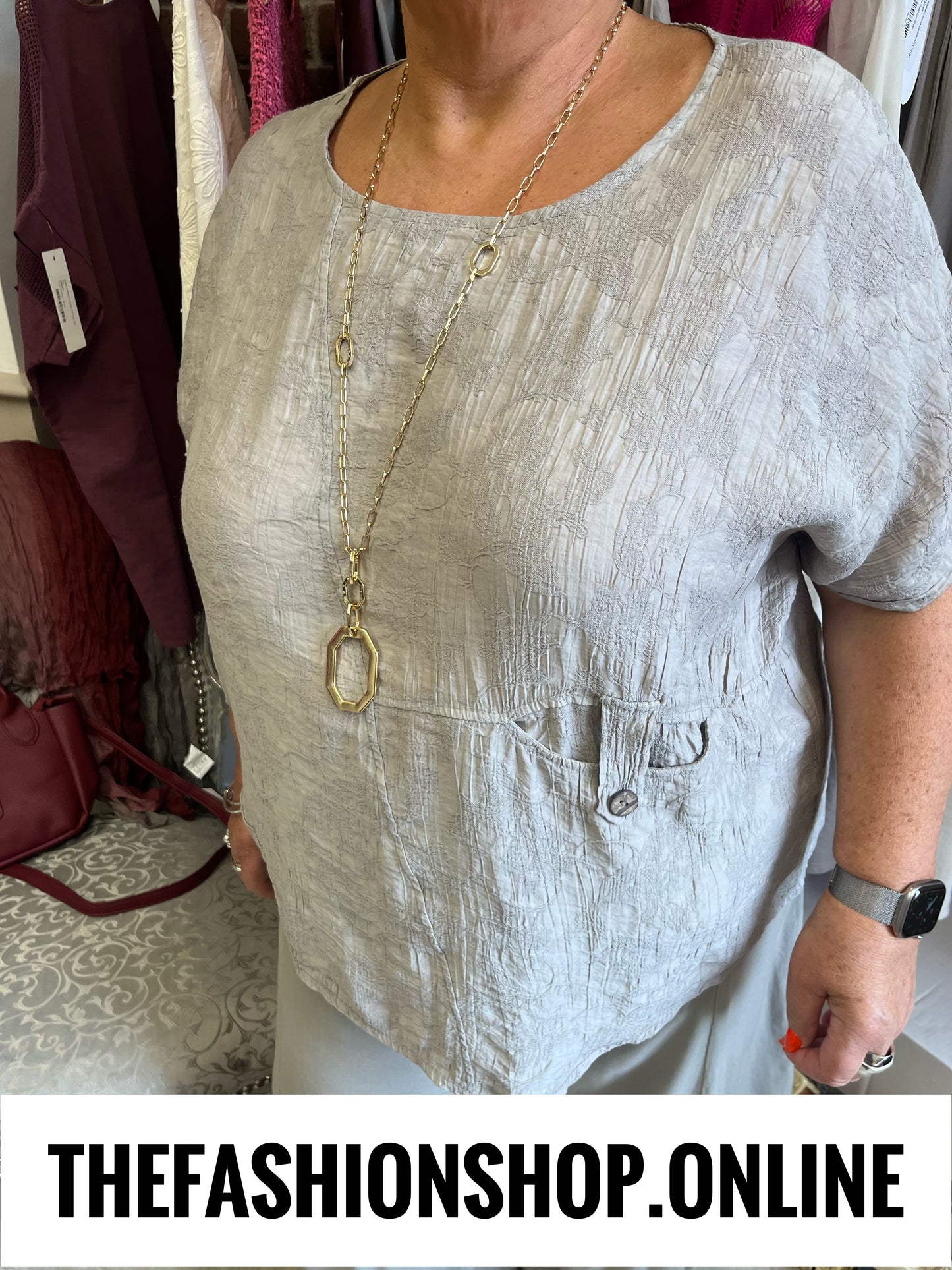 Natasha mocha textured top 14-22