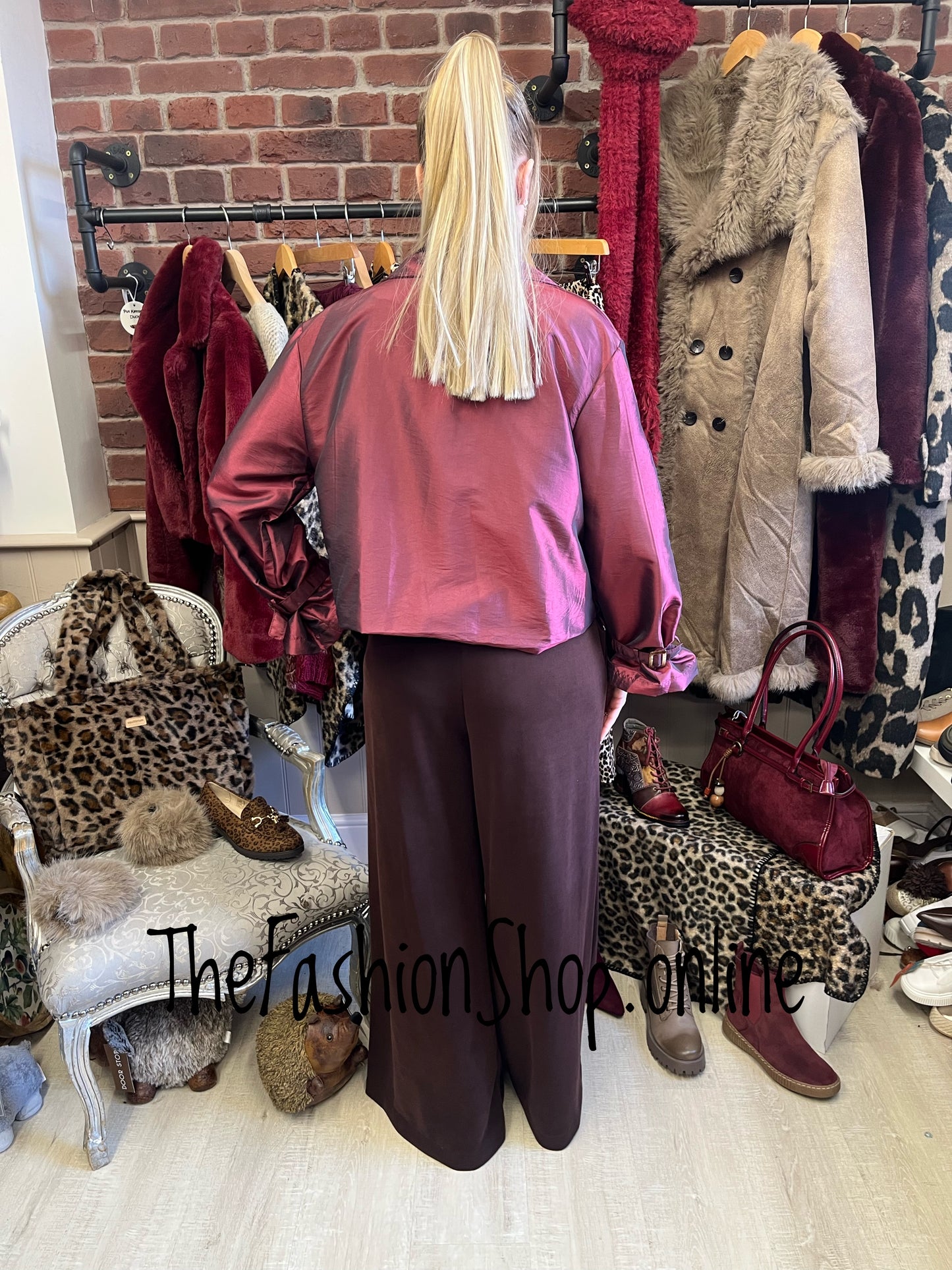 Ava wine taffeta jacket 8-16