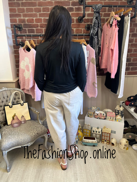 Tia black long sleeve layering top 12-18