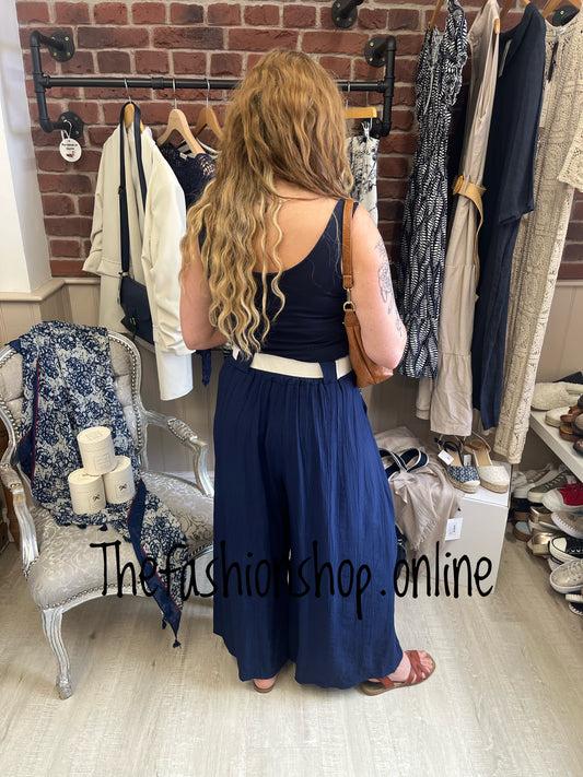 Madelaine navy trousers with belt 8-14