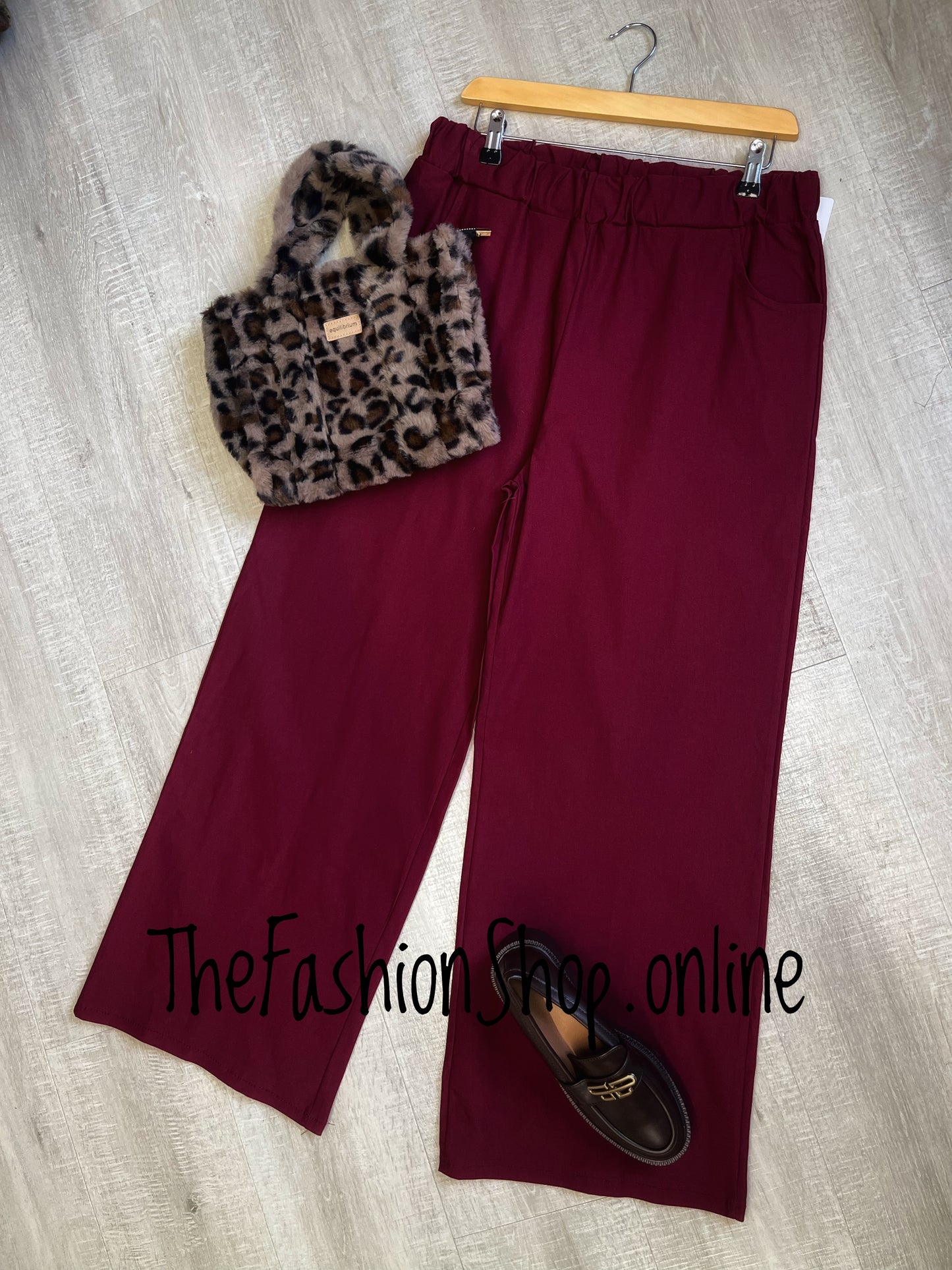 Wine classic magic wide leg trousers 16-20