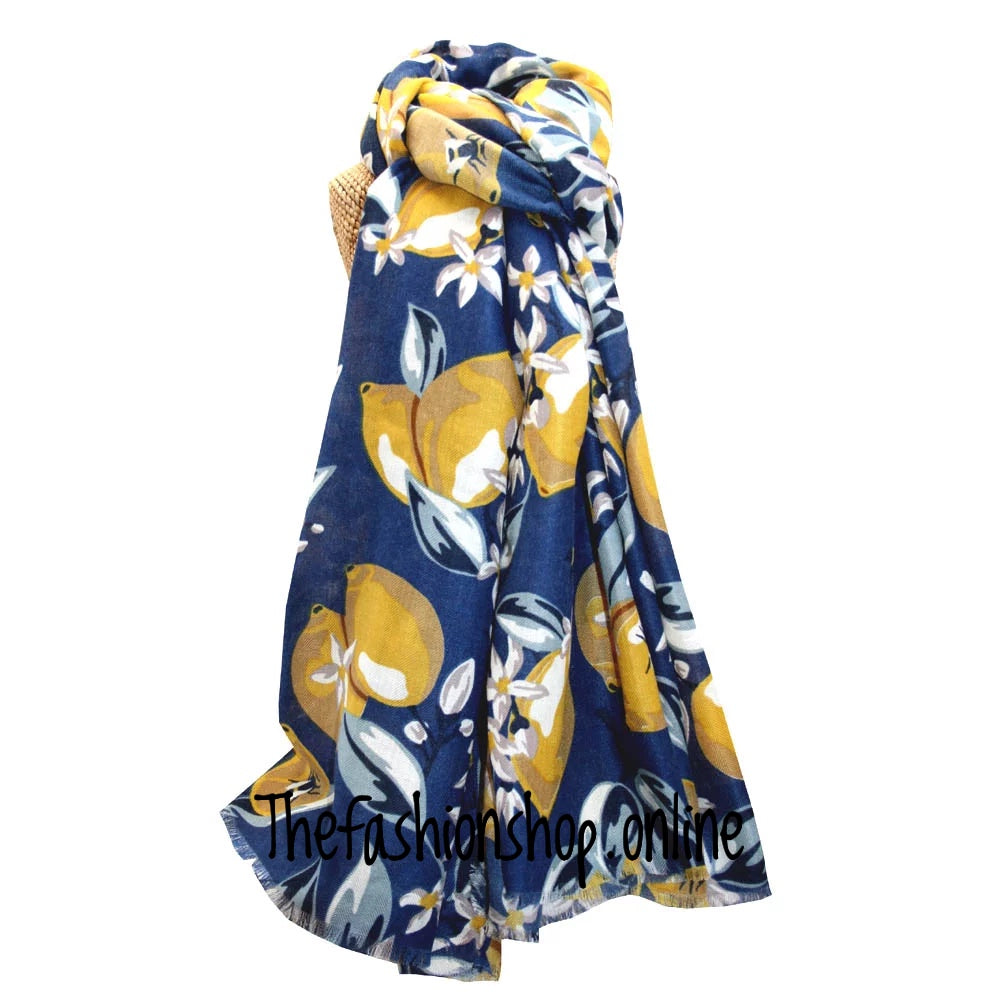 Lua lemon tree scarf navy
