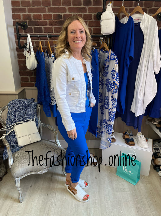 Katie white military denim jacket sizes 10-20