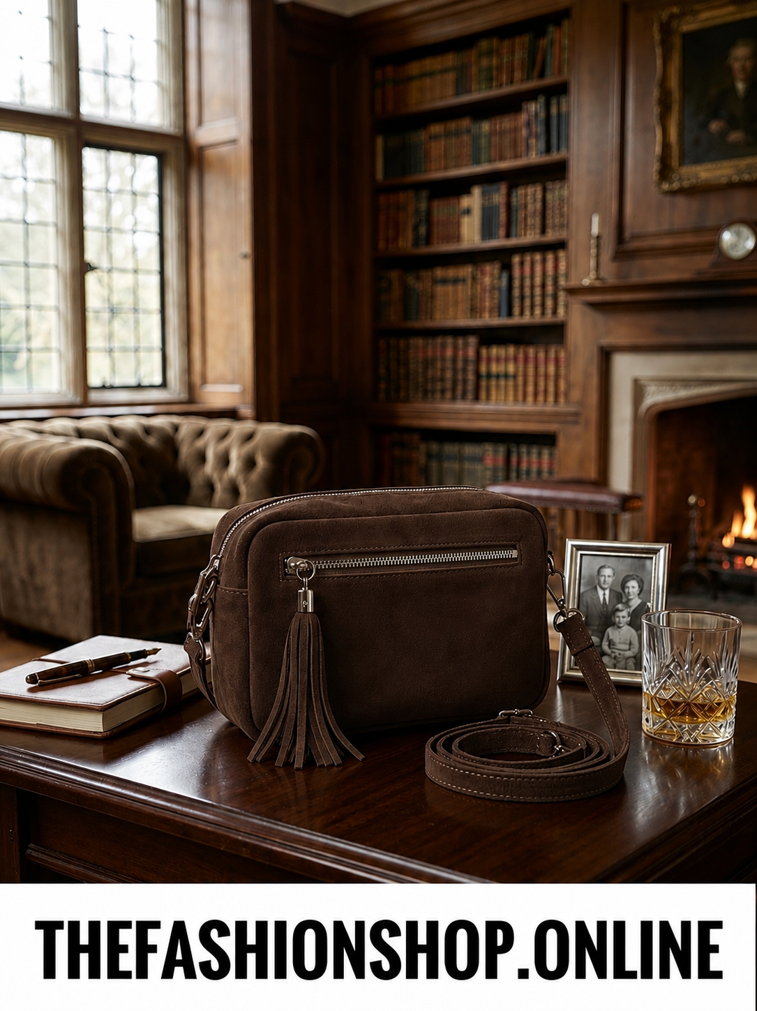 Leather Brown Suede Shoulder Bag