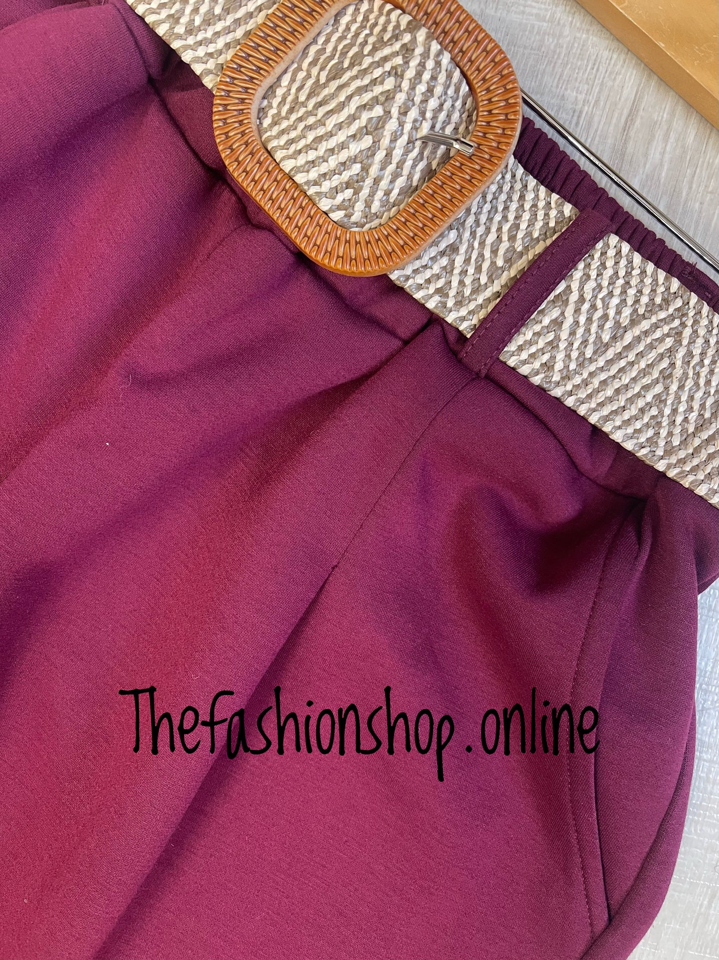 Miranda wine trousers with belt 10-16