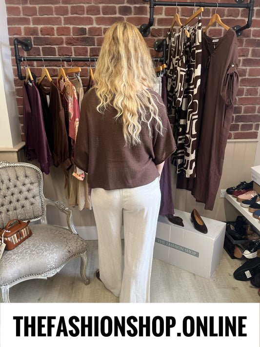 Sammy brown fine knit top 10-20