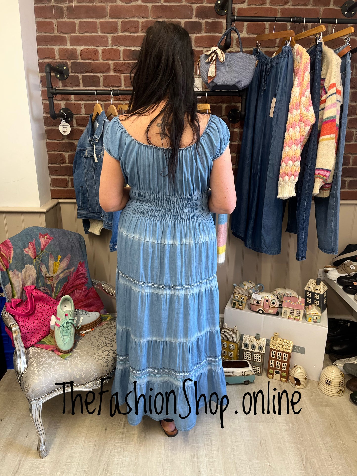 Teresa denim tiered gypsy dress 8-16