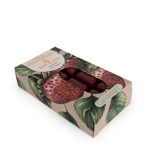 Candlelight Pack of 8 wax Melts Wild Strawberry and Rhubarb