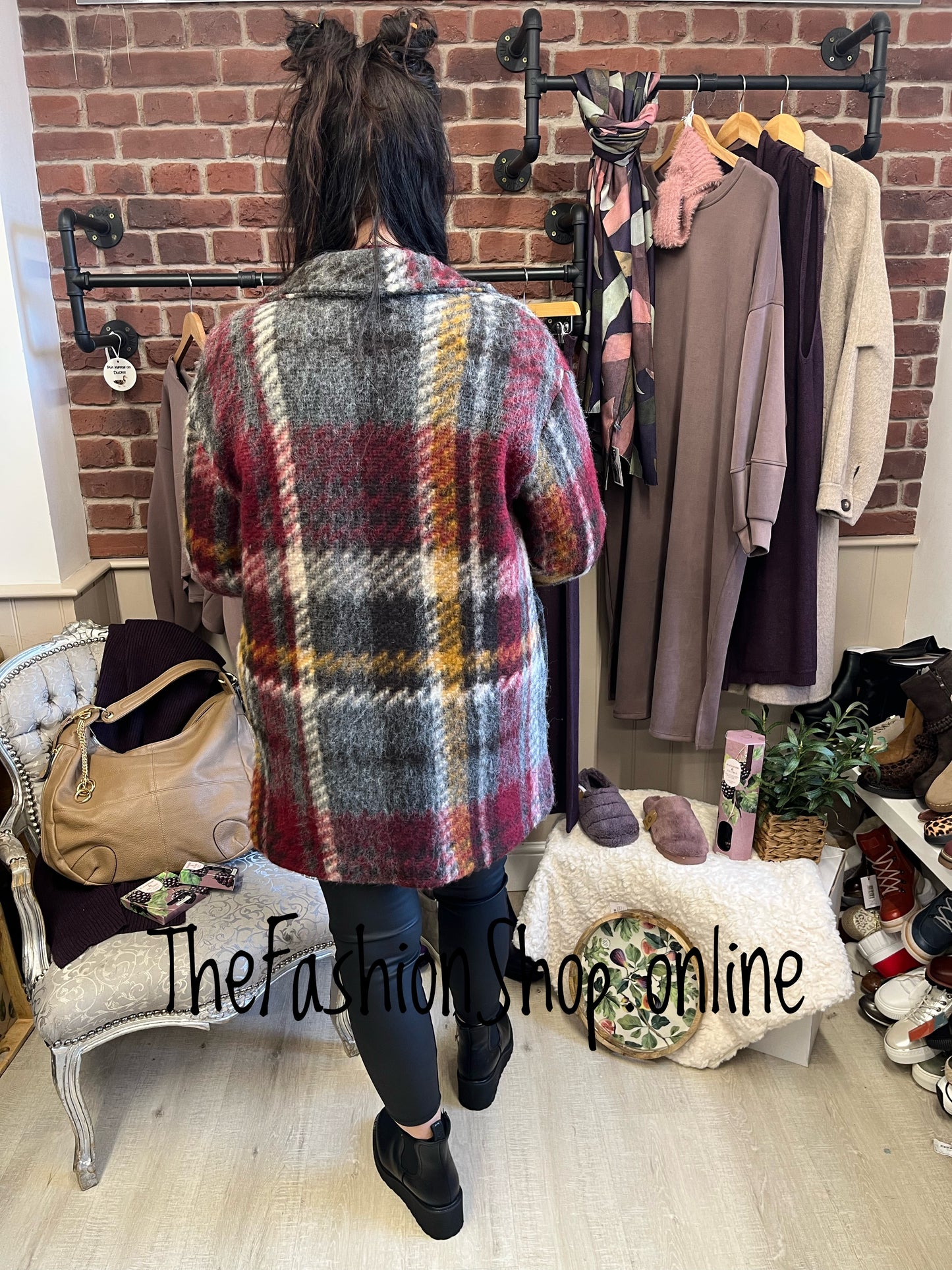 Zara Multicolour Wool Mix Checked Coat 12-18