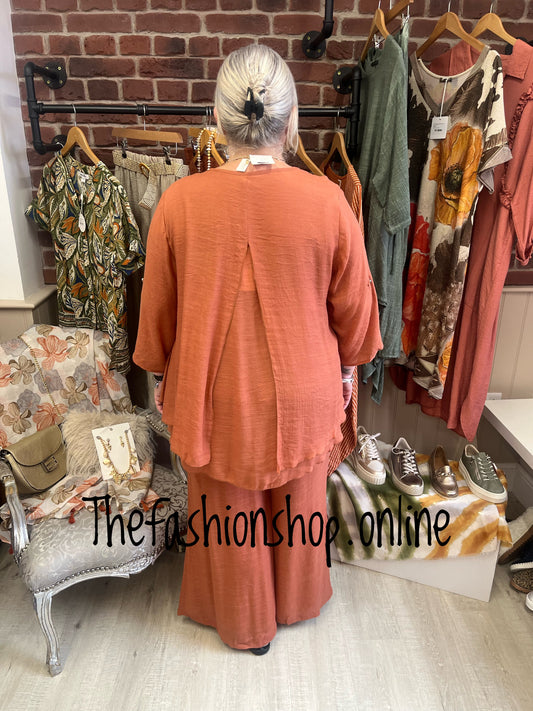 Yasmin terracotta floaty co-ord 14-20