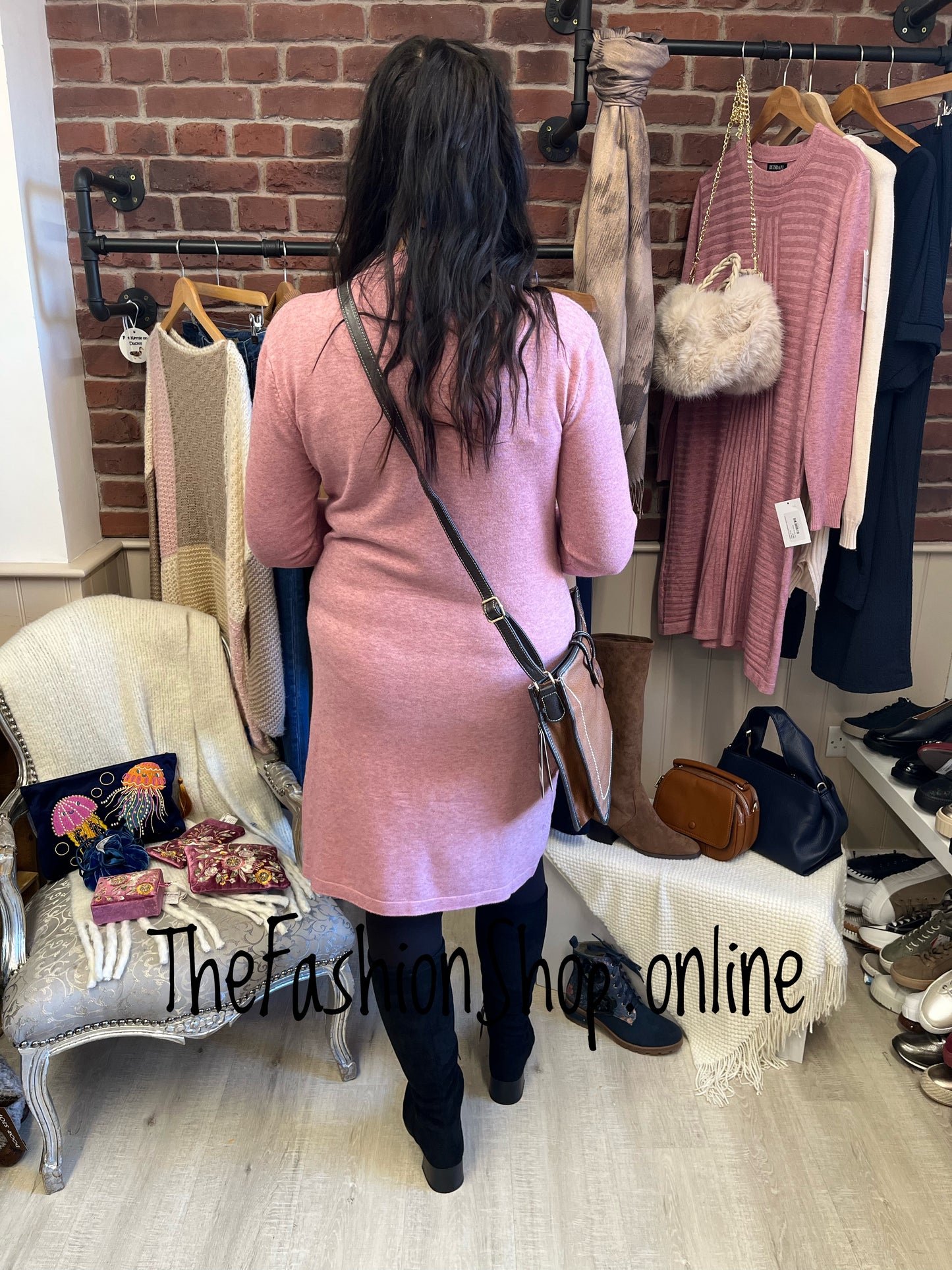 Esther pink cashmere mix jumper dress 12-16