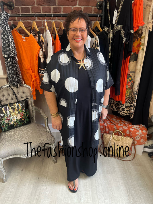 Black V Neck Dress Up Dress Down Dress with side split 16-26