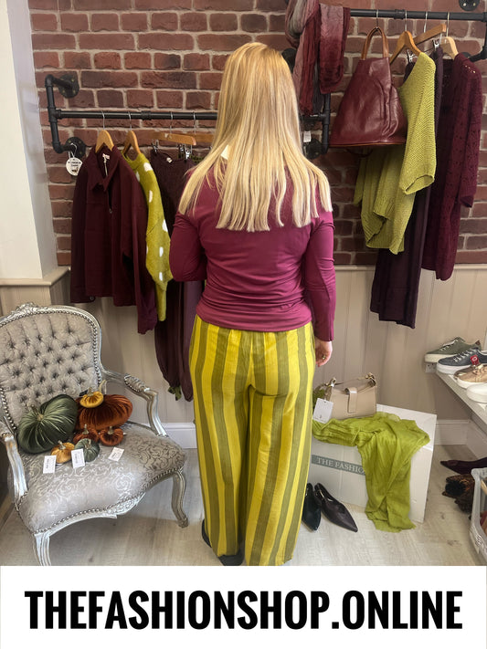 Belle citrus striped wide legged trousers 8-14