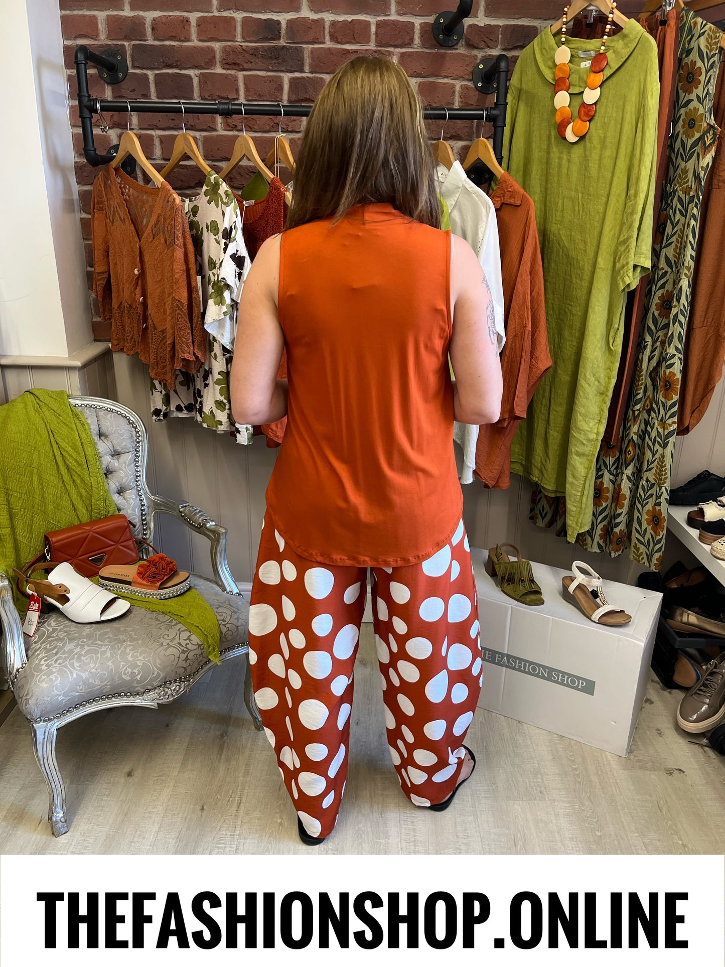 Francesca cinnamon spot balloon trousers 8-14