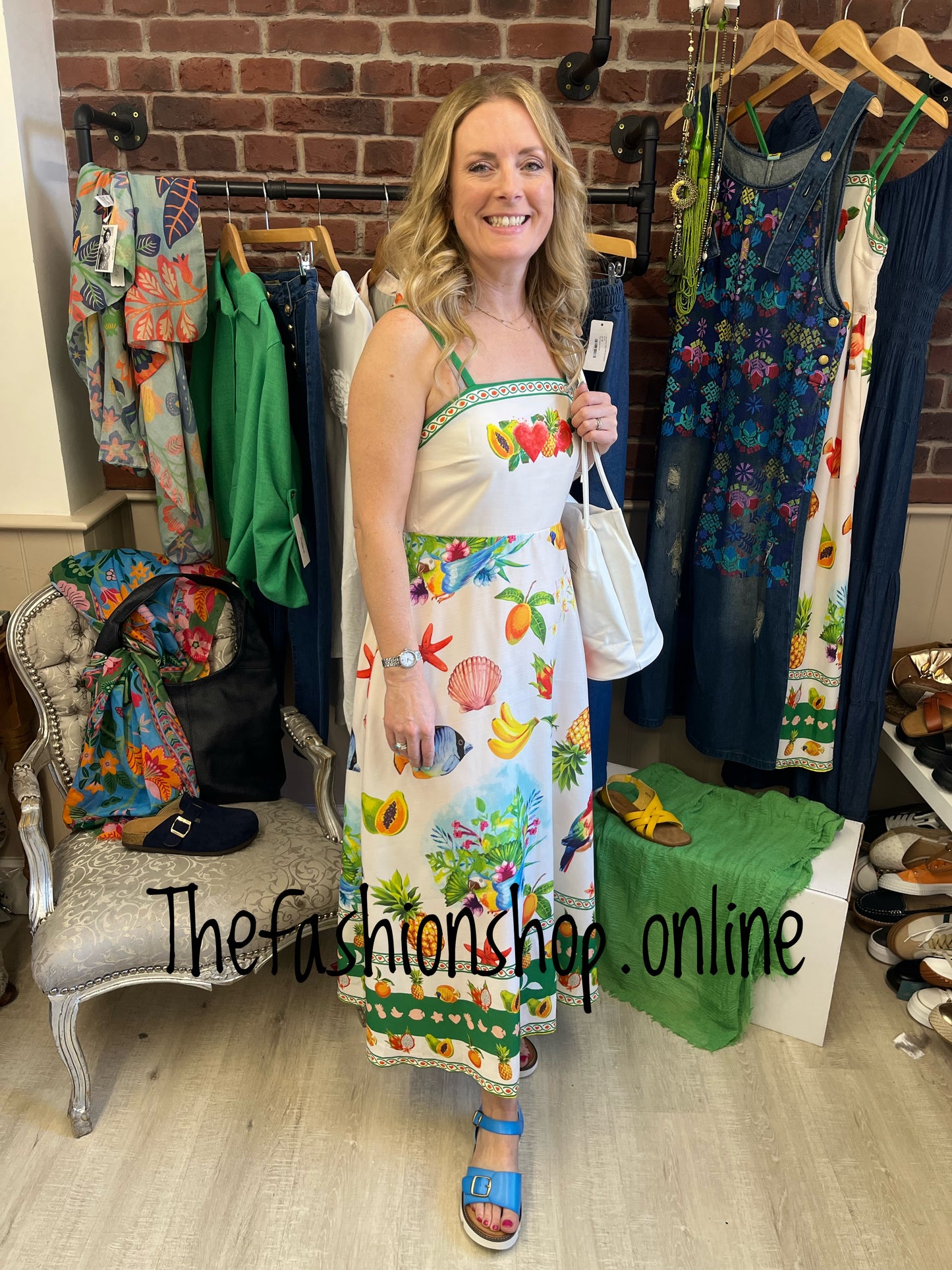 Stella Morgan tropical strap midi dress sizes 8-16