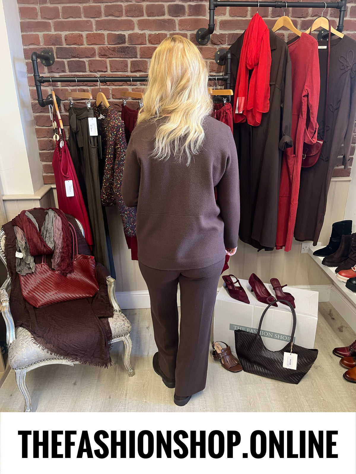 Tasha brown cashmere mix co-ord 10-16