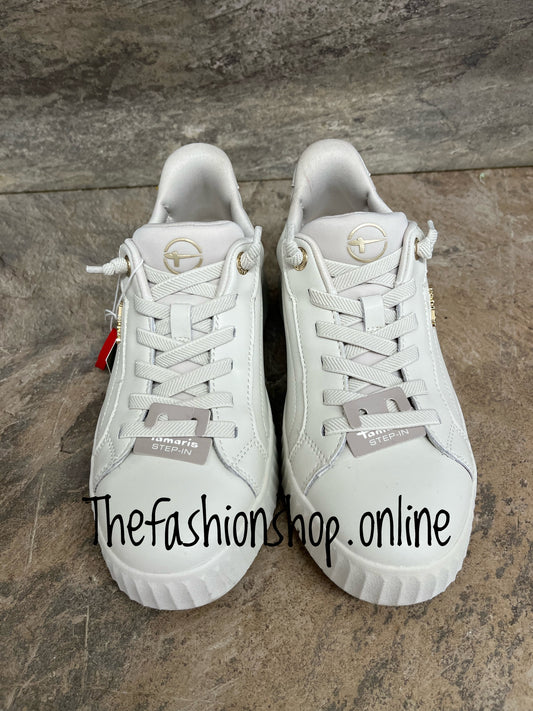Tamaris off white wide fit step in trainers sizes 4-9 (37-42)