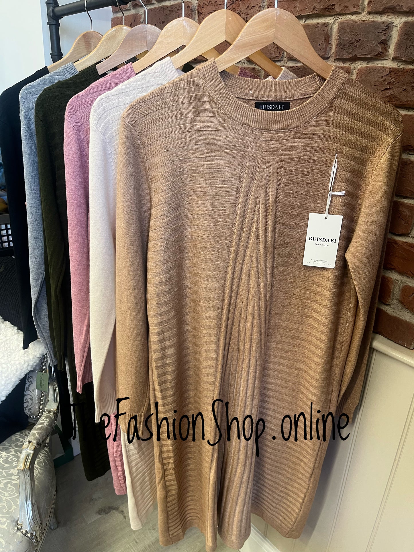 Janine camel cashmere mix jumper dress 12-16
