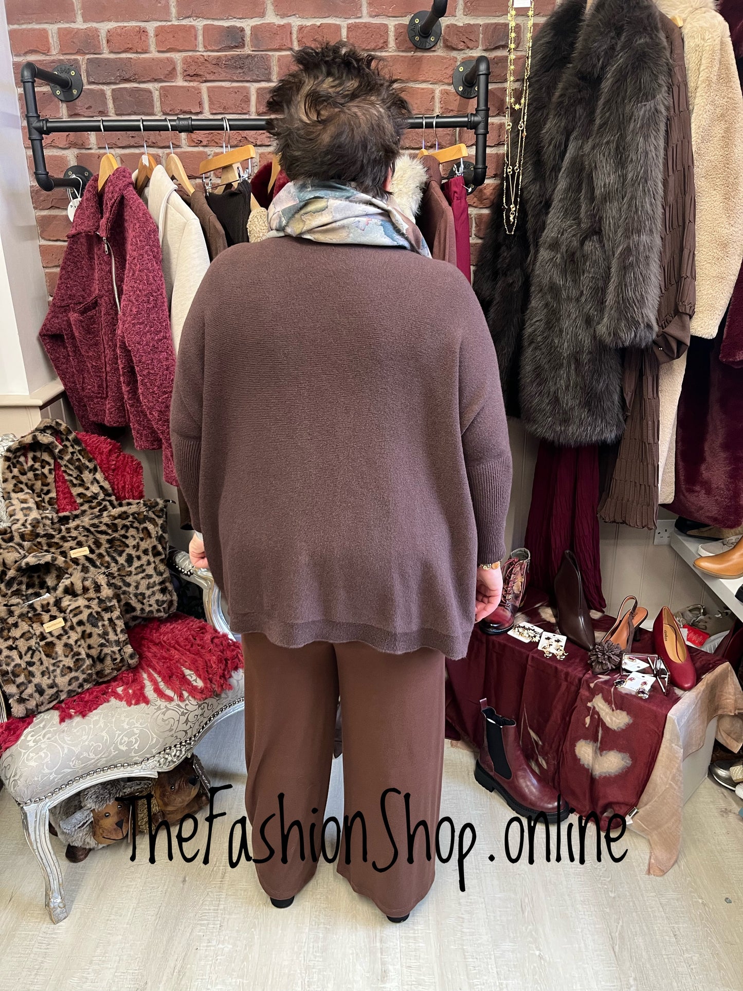 Milan brown oversized jumper 16-24