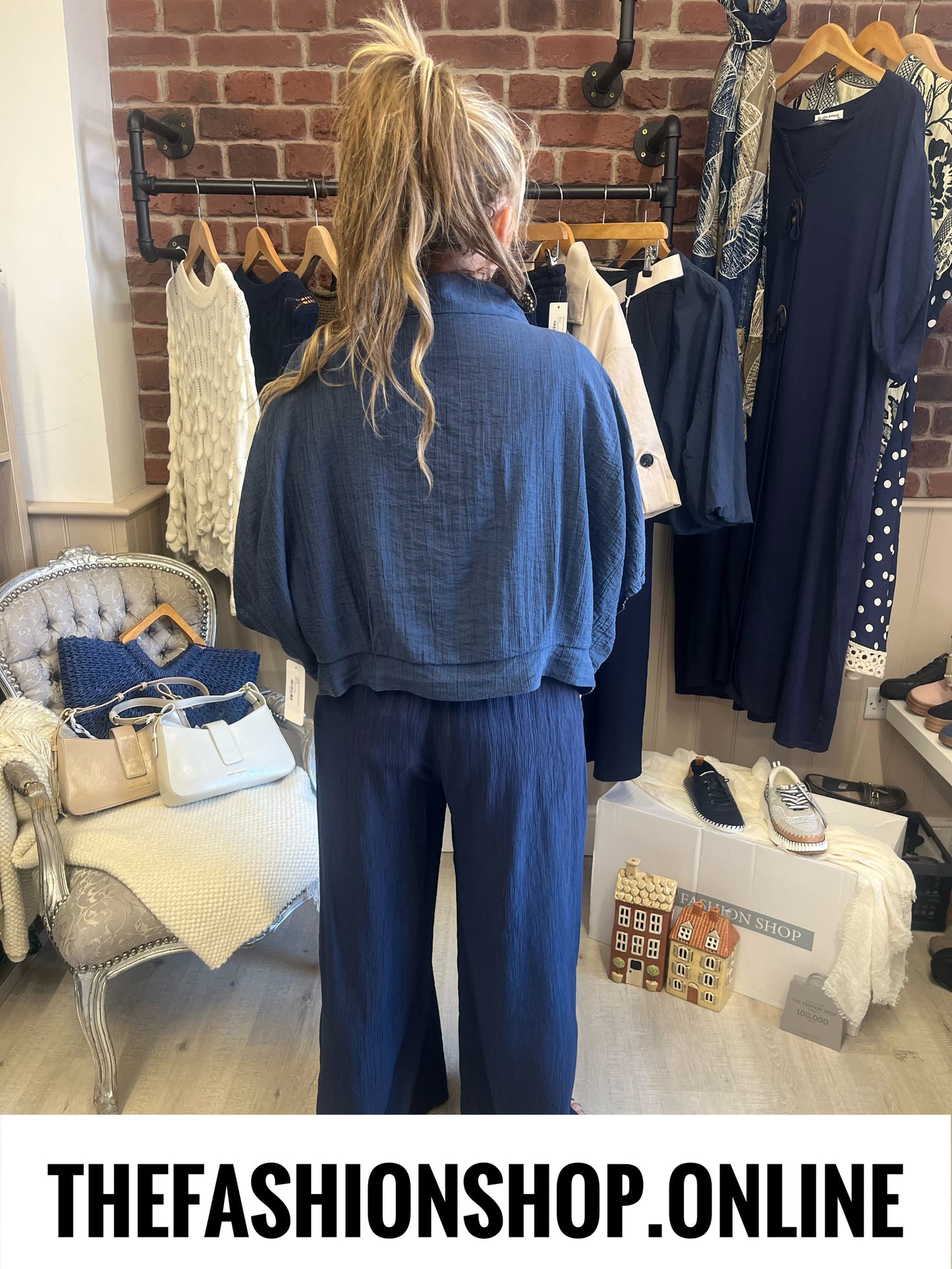 Celine navy tie front shirt 8-16
