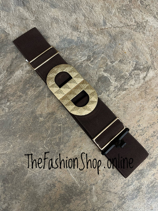 Chocolate brown statement belt