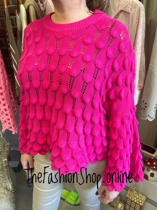 Eloise hot pink petal jumper 8-16