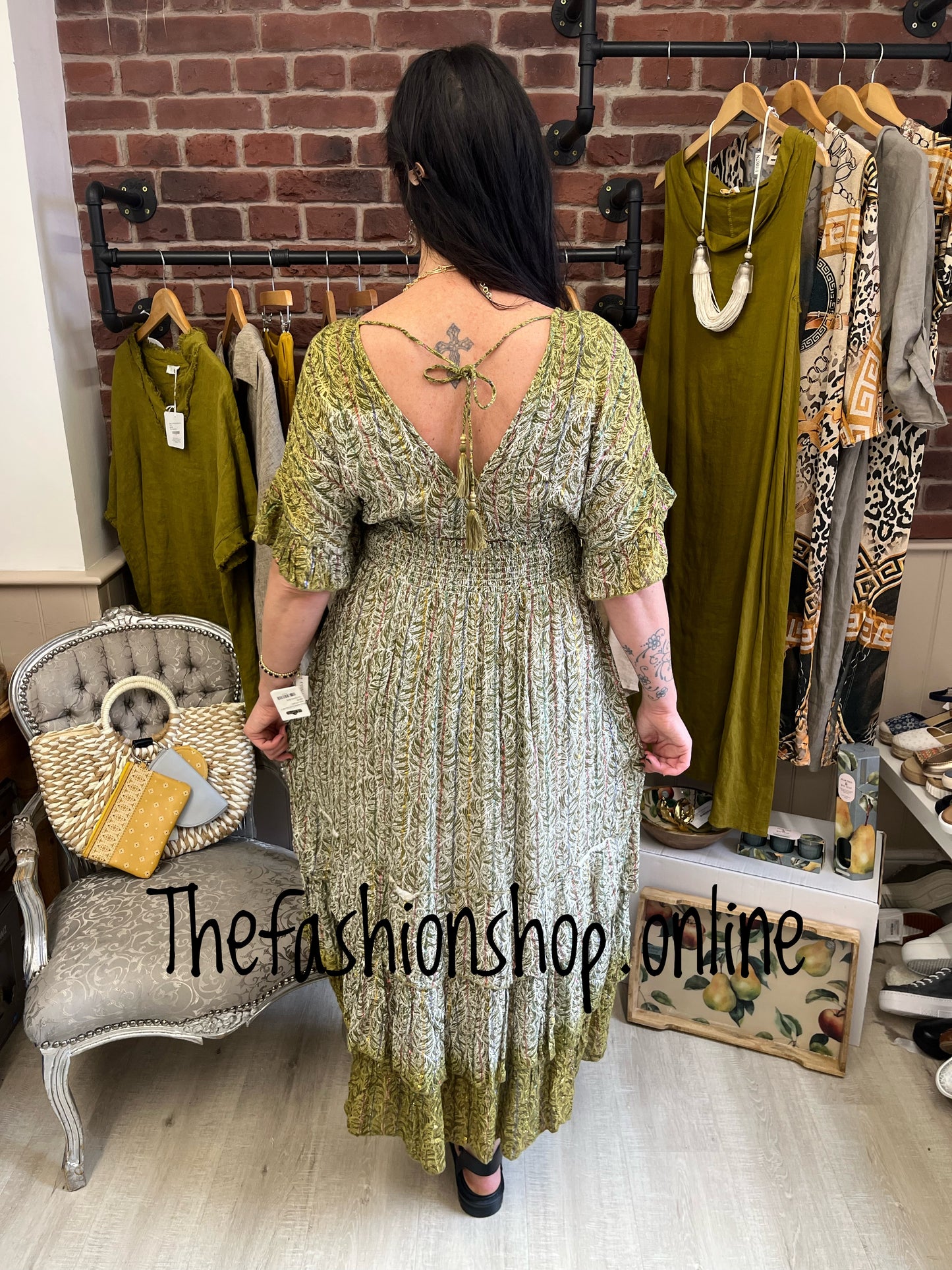 Premium Brittany dark olive boho two piece set 8-16