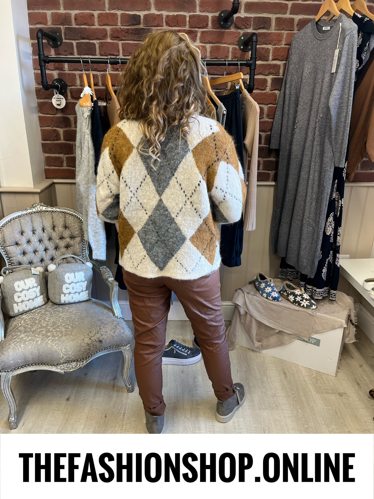 Melanie argyle wool mix cardigan 8-16