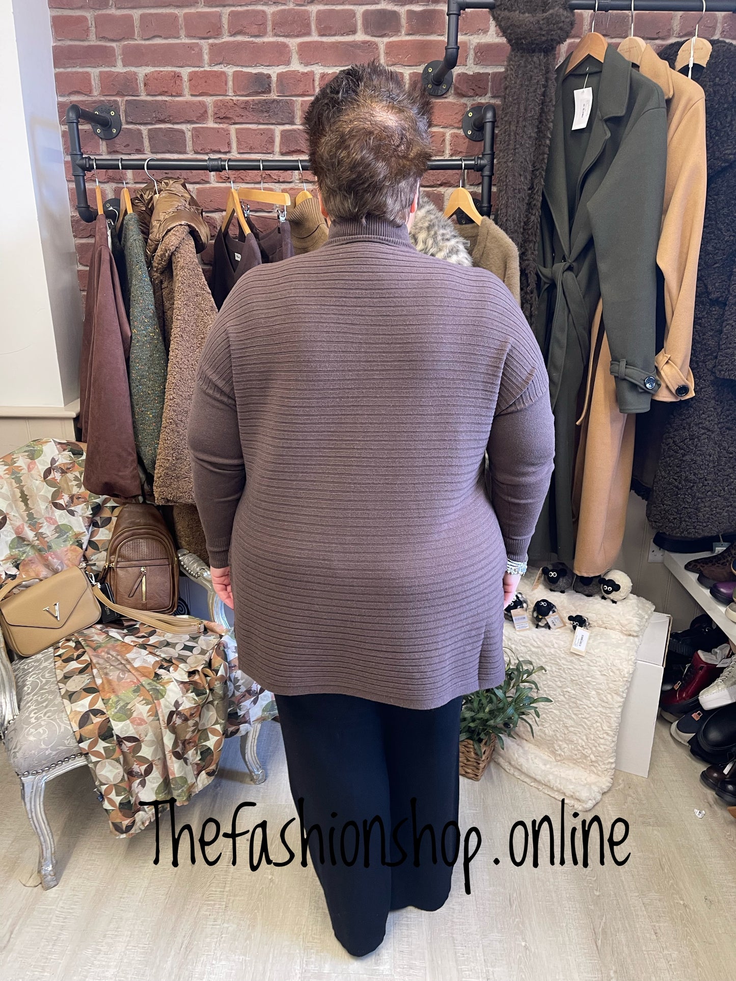 Joanna brown ribbed back jumper 14-20