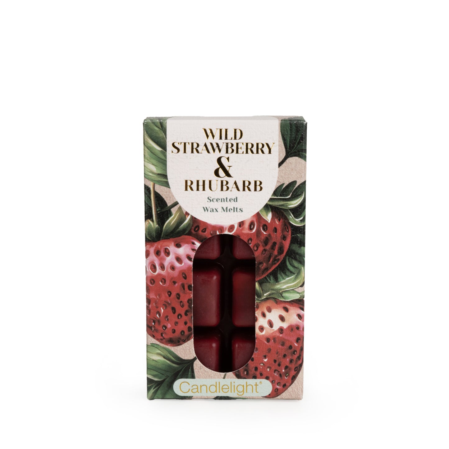 Candlelight Pack of 8 wax Melts Wild Strawberry and Rhubarb