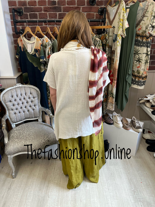 Tanya cream linen mix top 10-16