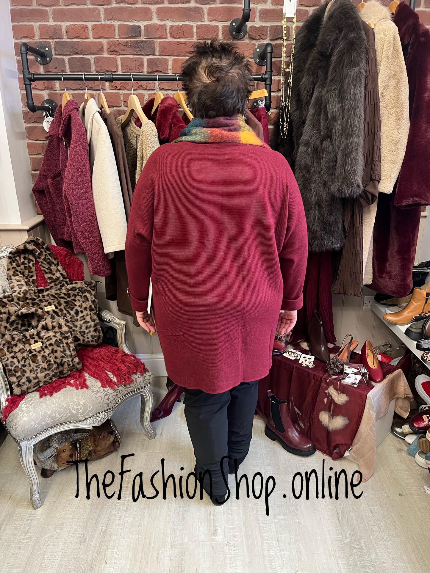 Isla wine ribbed jumper 16-24