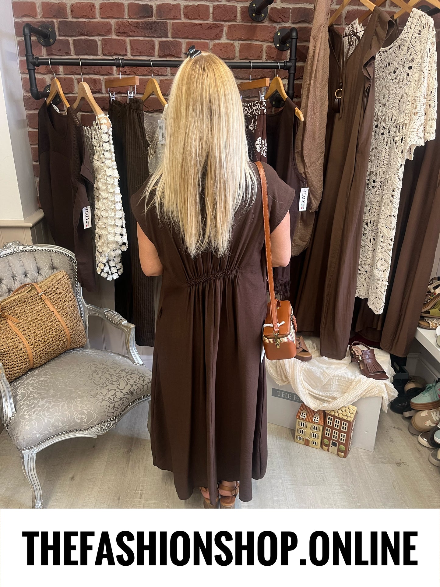 Sierra brown beaded dress 10-16