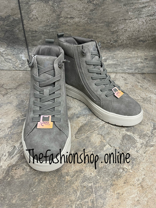 Jana stone faux suede step in ankle boot sizes 4-8 (37-42)