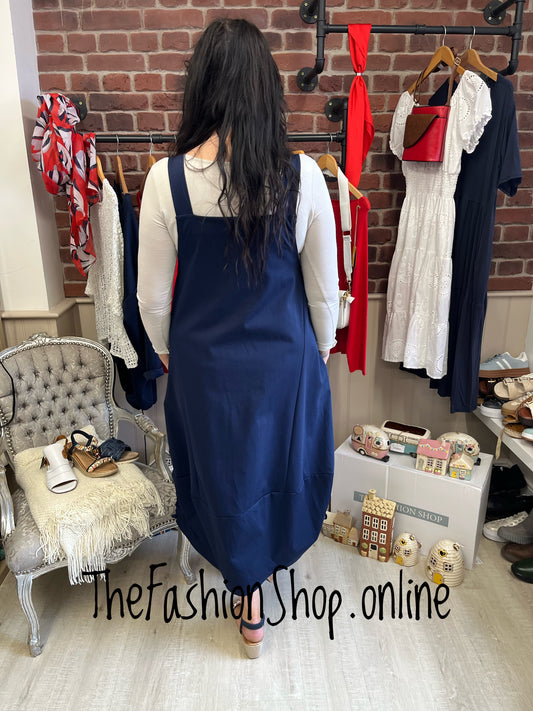 Saskia navy pinafore dress 12-18