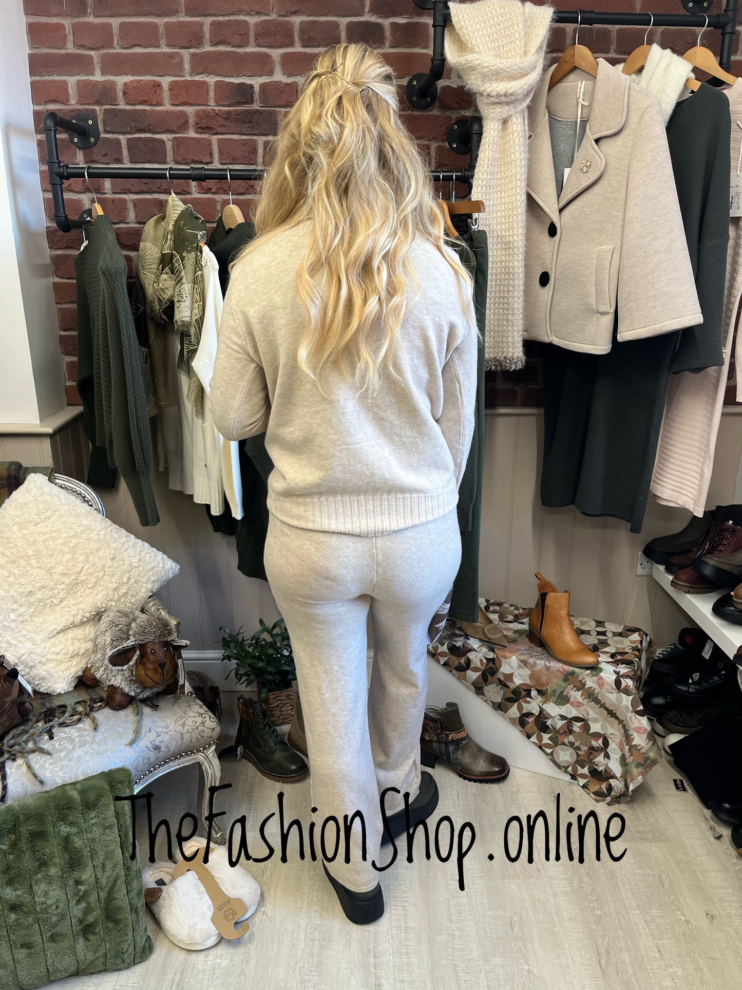 Lily beige cable knit co-ord 8-16