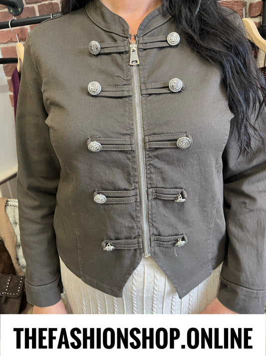 Yasmin brown military jacket 8-14