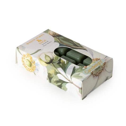 Candlelight Pack of 8 wax Melts White Poppy and Sage