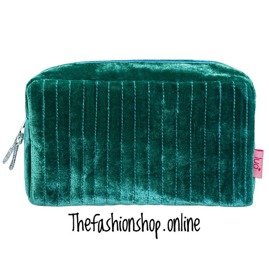 Lua Teal Velvet Cosmetic Purse