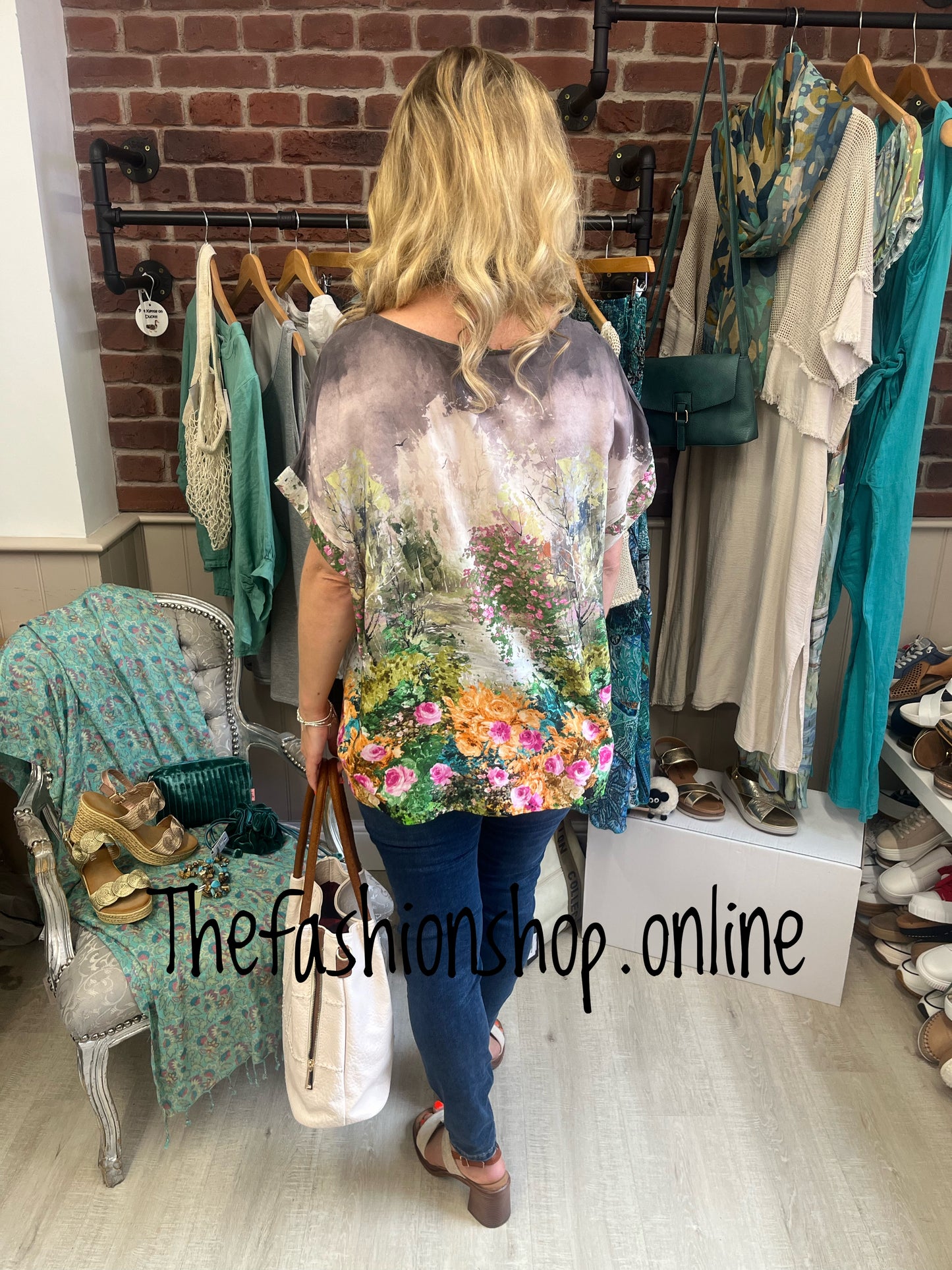 Rose garden top in charcoal - 12-16