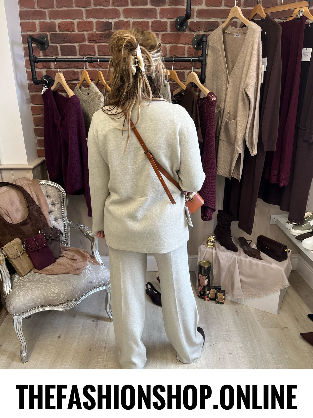 Tasha beige cashmere mix co-ord 10-16