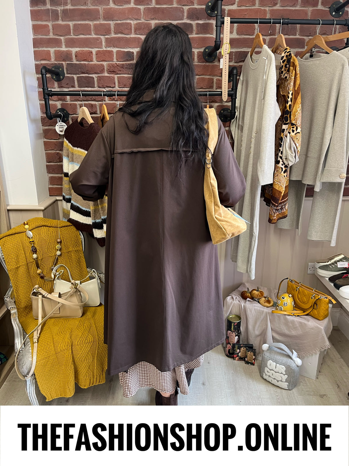Trinny brown relaxed trench coat 14-22
