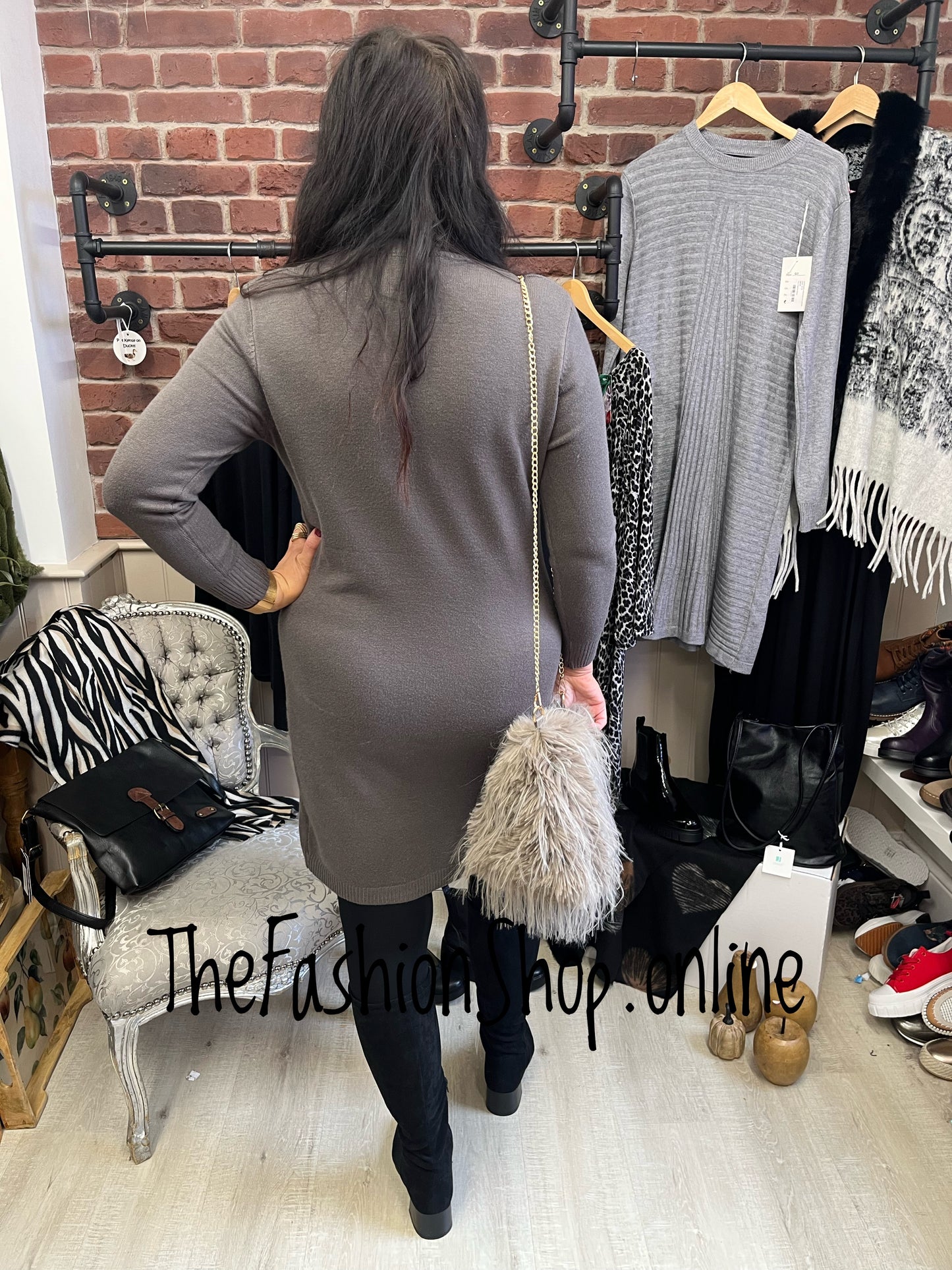 Charlotte Dark Mocha jumper dress 12-16