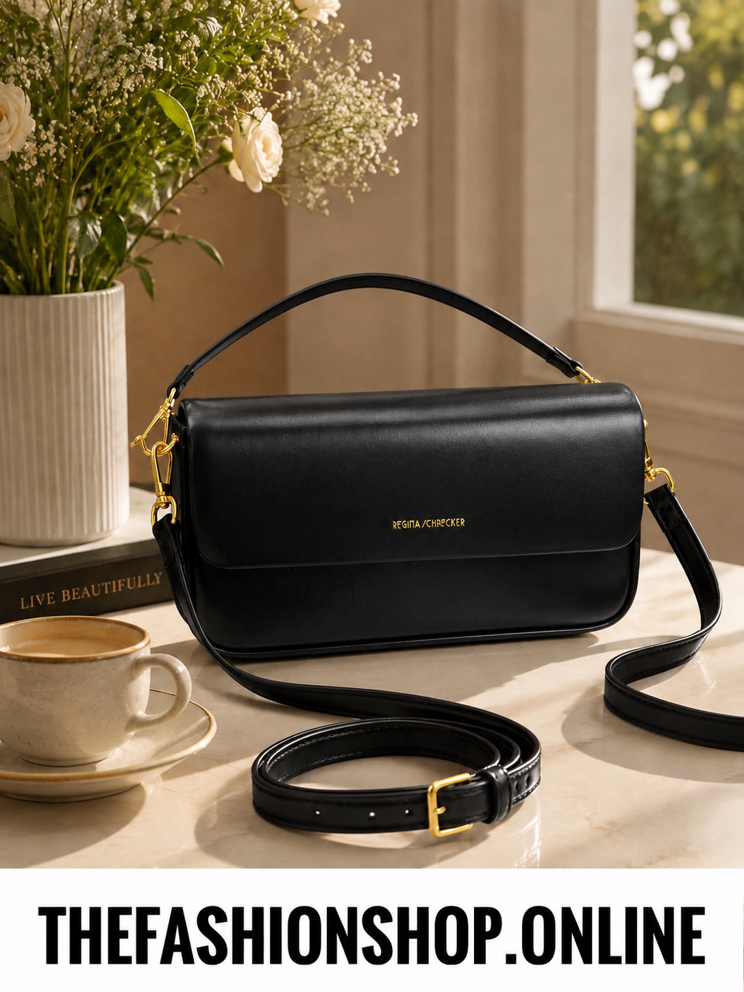 The Vienna Bag in Black Two Strap Options
