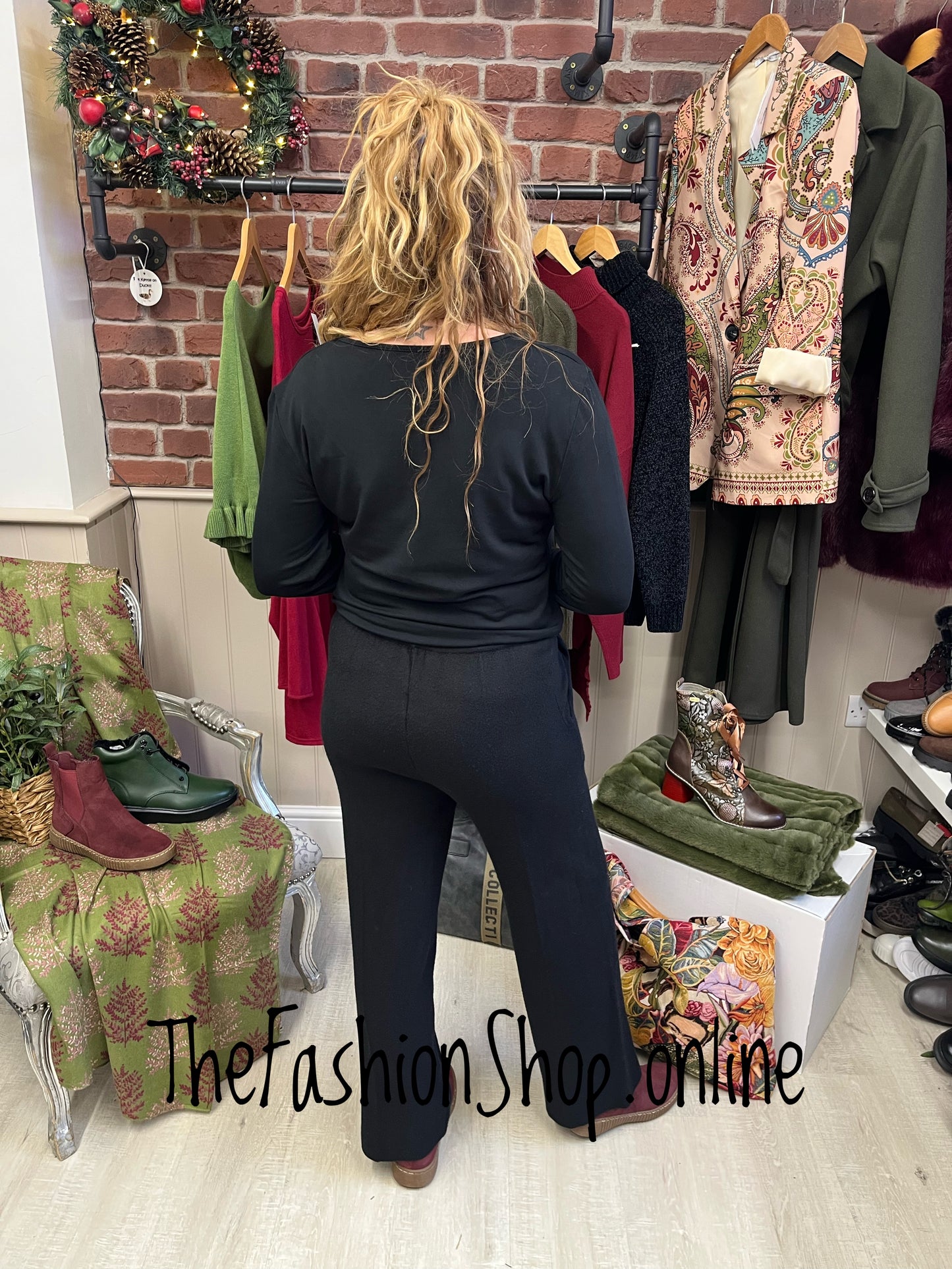 Margot black long sleeve layering top 10-16